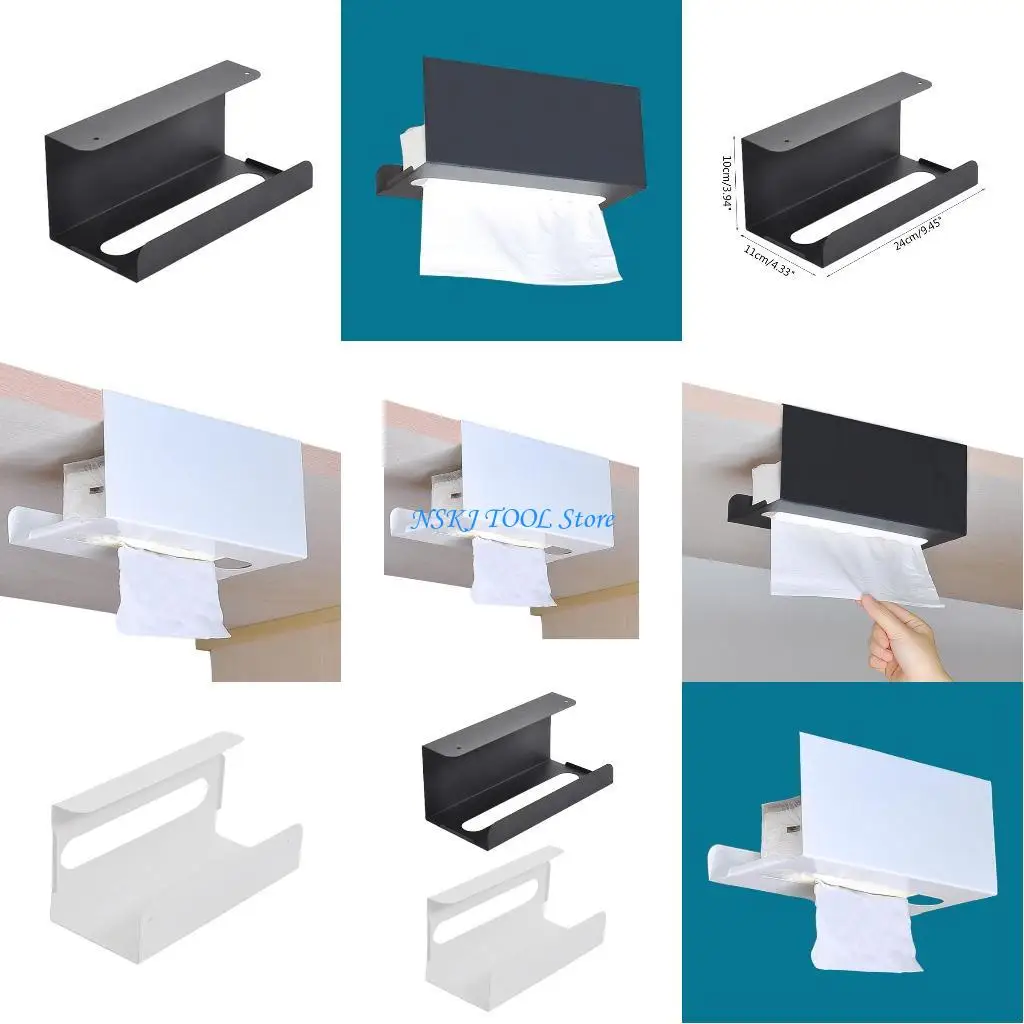 

L8RC Tissue Box Paper Towel Holder Under Cabinet Paper Dispenser Over The Door