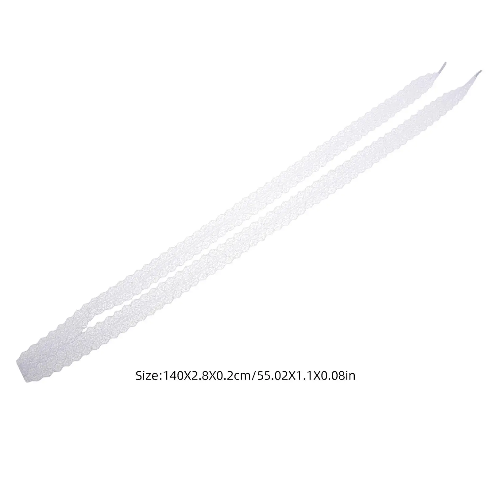 2 個レース靴ひもスニーカーフラットかわいいリボン女性トリム縫製ワイド AntiLoose 刺繍靴アクセサリー女の子の装飾