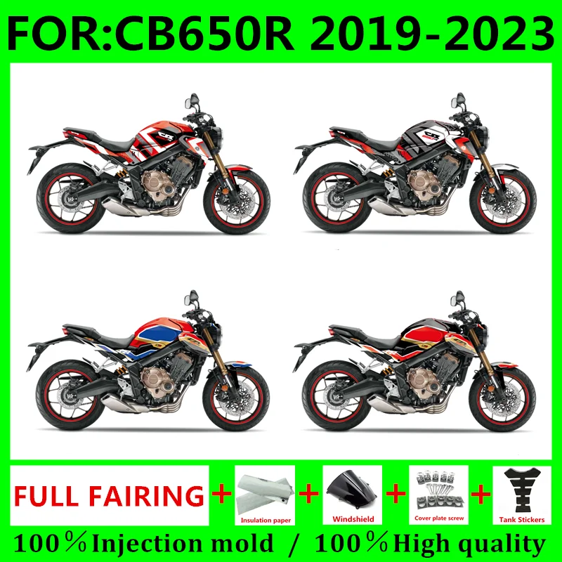 Fit For HONDA CB650R CB650 R CB 650R 2019 20 21 22 23Motorcycle KIT Fairing  Mold Painted ABS Plastic Bodywork Kit Fairings