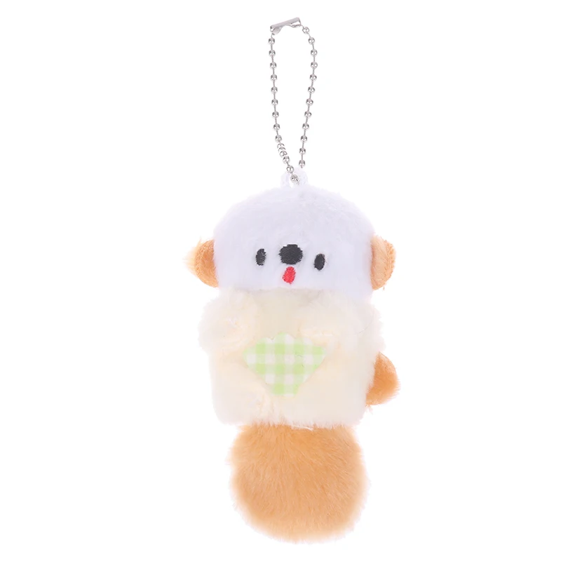 Bonecas de pelúcia Kawaii fofas para crianças, brinquedos da cápsula Qualia, chaveiros saco recheado, inchado, lontra do mar, chaveiro bola, figura gashapon, 10cm