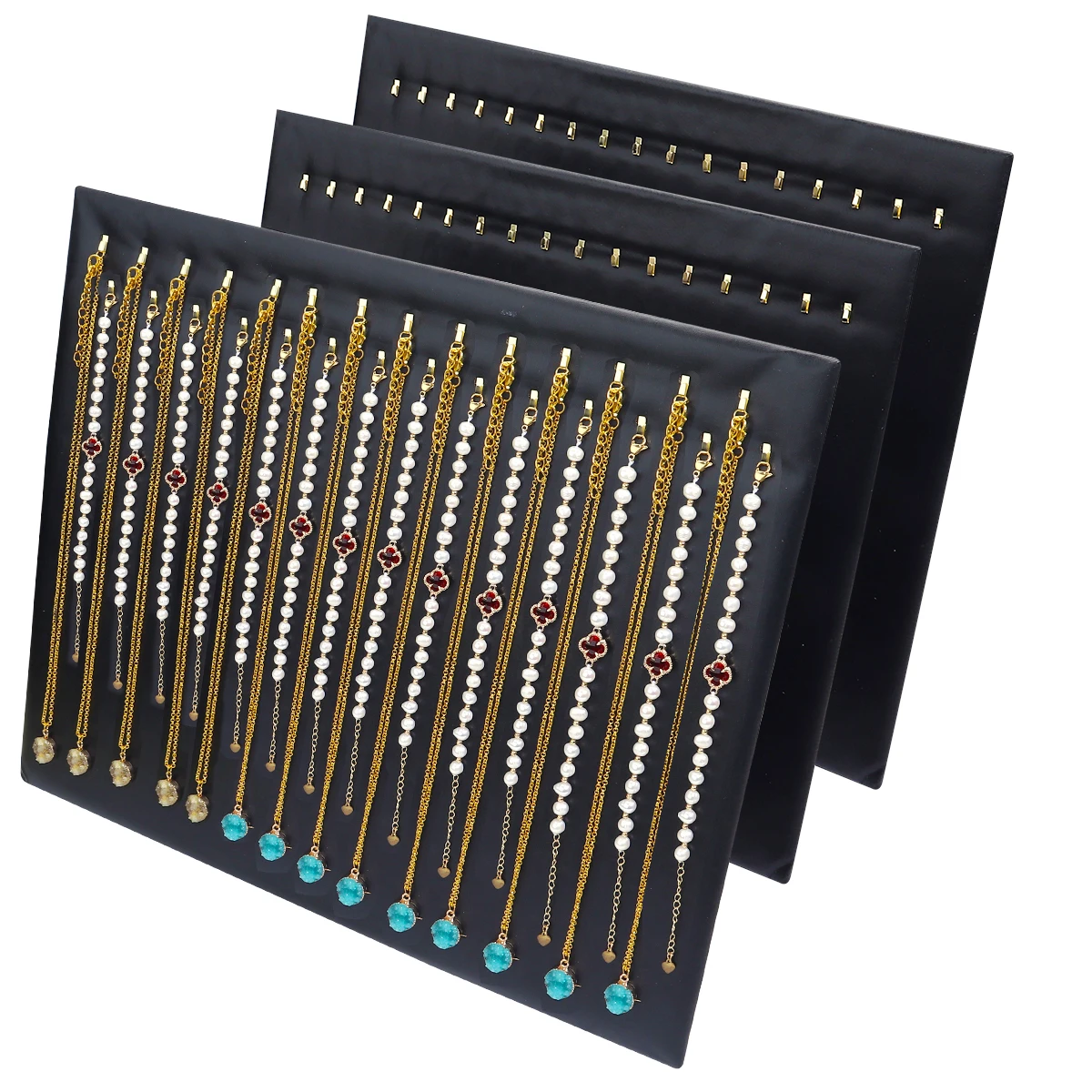 1 قطعة قلادة ملونة صينية العرض مجوهرات قلادة سوار عرض أدوات التخزين لعرض المجوهرات التصوير الدعائم