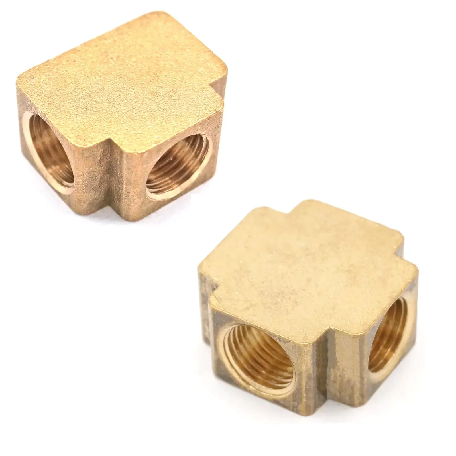 

1/8" 1/4" 3/8" BSP Female Tee Cross 3 Ways 4 Equal Brass Pipe Fittings Connector