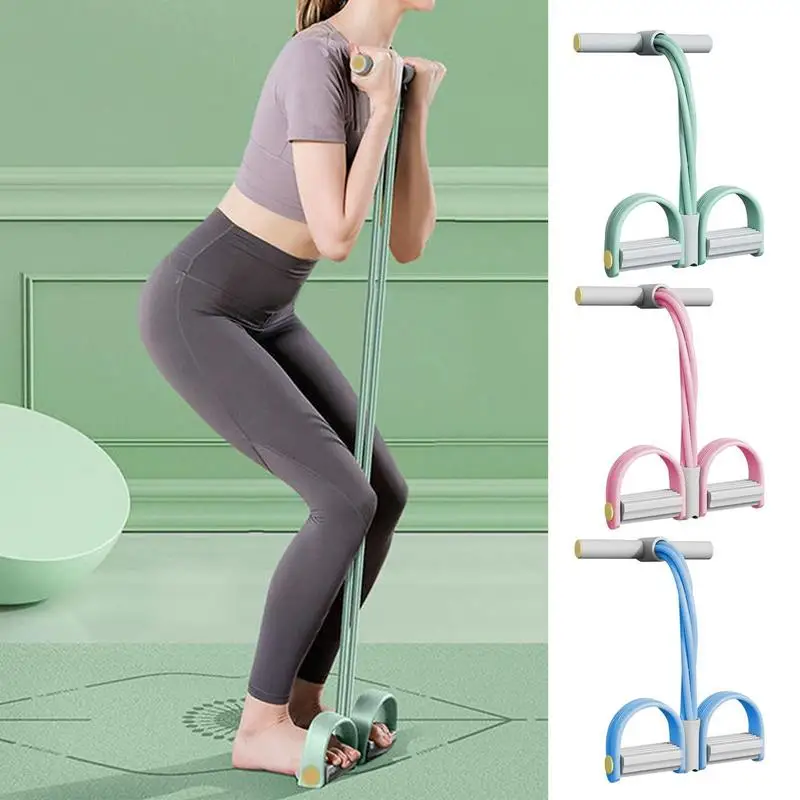 Yoga Pedal Puller Portable Resistance Band 6-Tube Pedal Ankle Puller Multi-color Abdominal Exerciser Elastic for Stretching