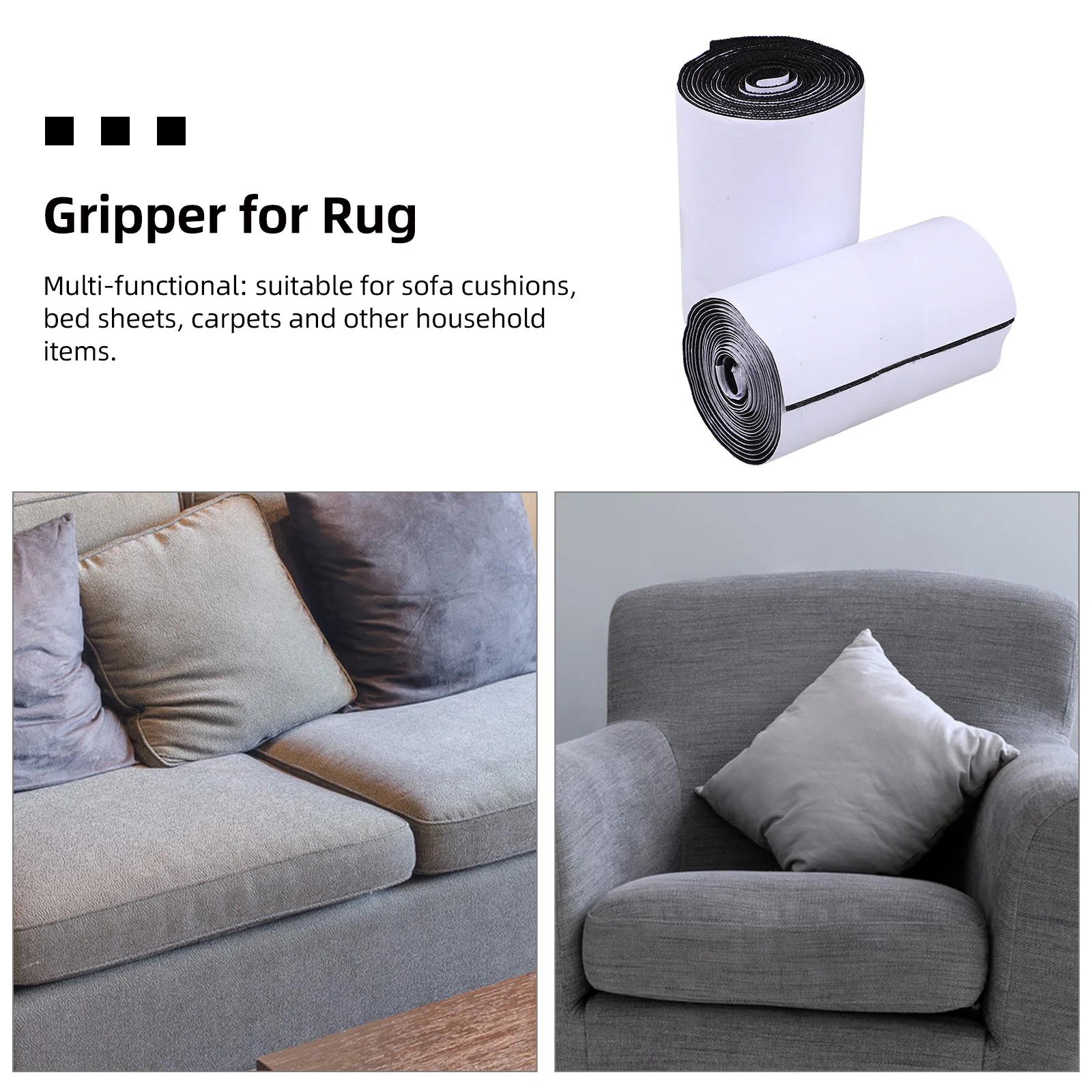 

Rug Non Slip Tape 2m Roll Anti Skid Carpet Gripper Multi Purpose for Sofa Cushions Bed Sheets Carpets Gripper for Rug