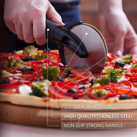 Stainless Steel Pizza Cutter with Cover Multipurpose Pizza Cake Dough Slicer Tool Pastry Roller Cutter Professional Pizza Knife