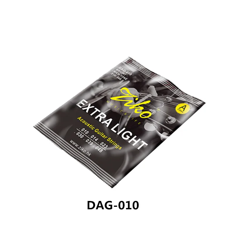 ZIKO 010-048 Acoustic Guitar Strings DAG-010 Steel Core Brass Extra Light Parts Musical Instruments Accessories