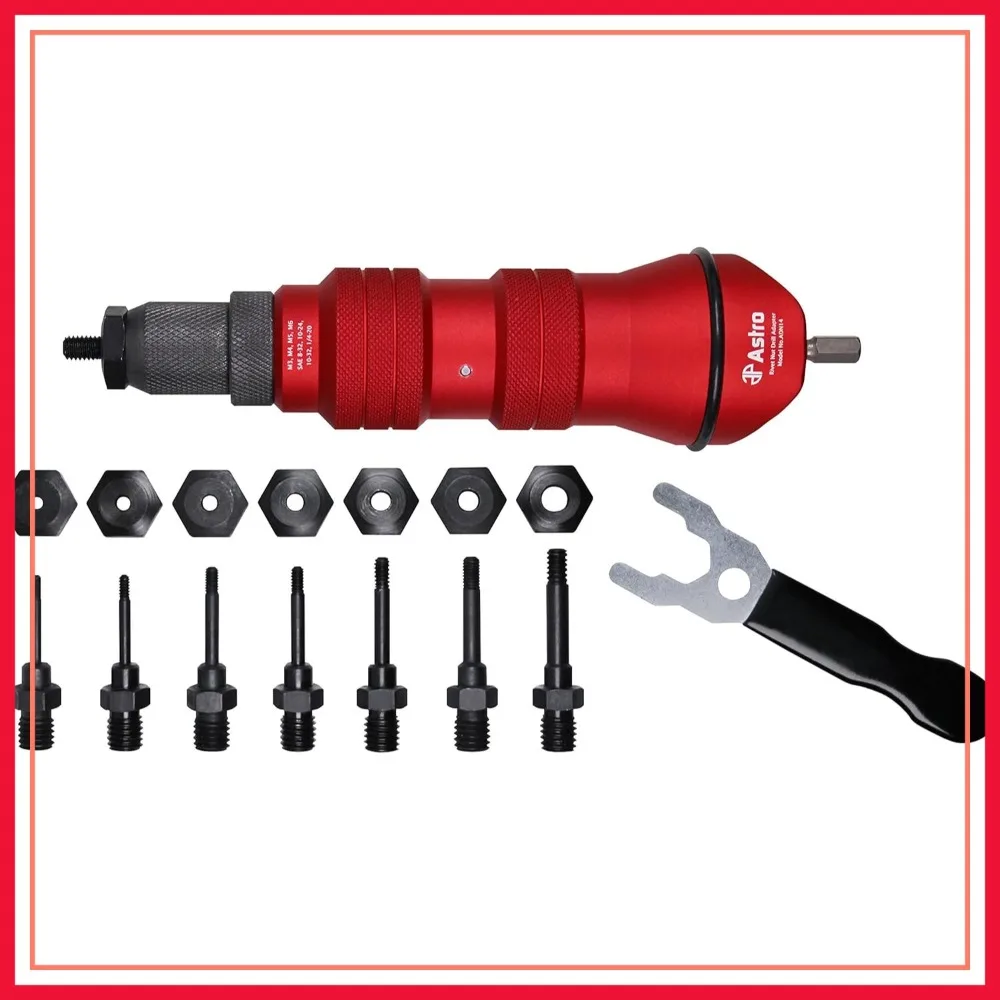 

Rivet Nut Drill Adapter Kit for Cordless & Corded Drills - M3 to 1/4-20 Mandrels
