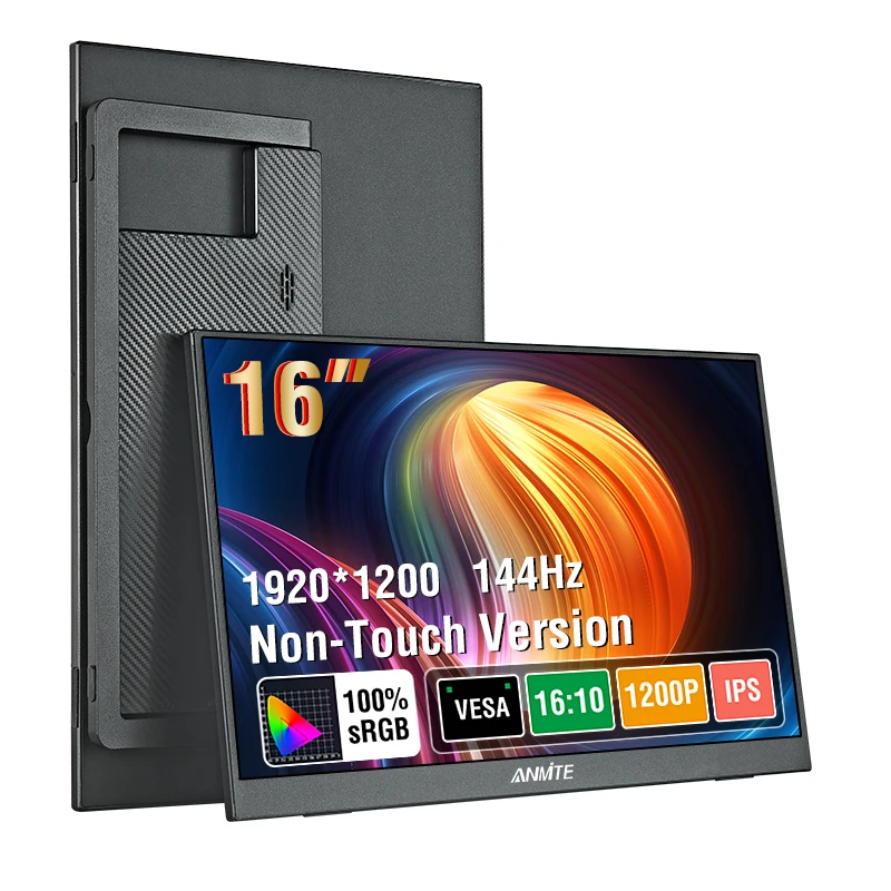 16' 2.5K 144Hz Portable Touch Monitor Non-touch Optional 16:10 100% SRGB 500 Cd/m² Gaming Display for Laptop Switch PS4 PS5 Xbox