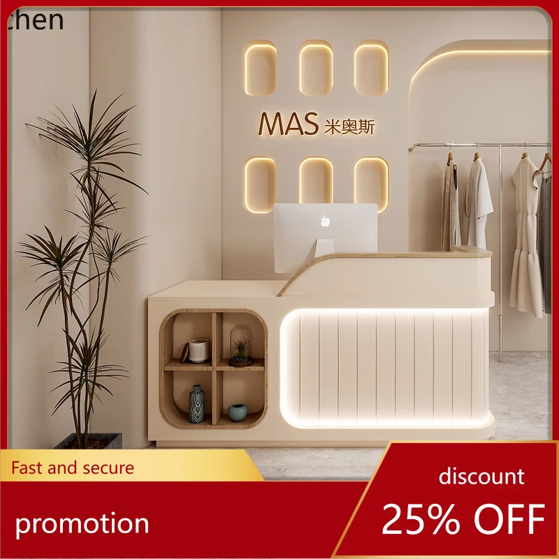 تشيكوسلوفاكيا الحديثة بسيطة متجر الملابس صالون حلاقة صالون تجميل خزانة استقبال أمين الصندوق الصغيرة