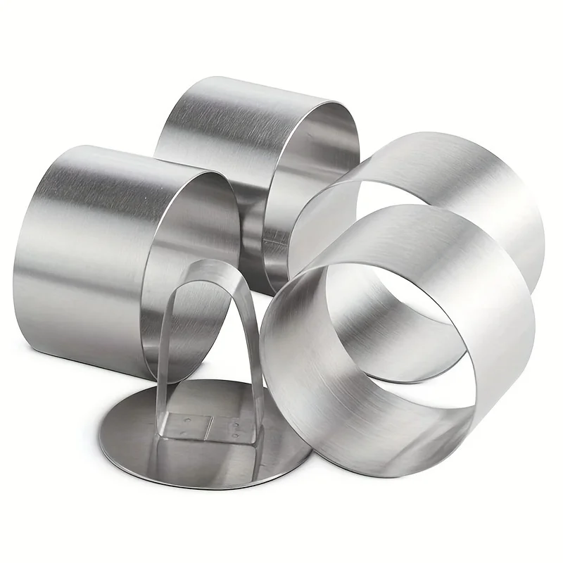 1pc, Stainless Steel Mousse Ring Cake Mould Cheesecake Pudding Mould Biscuit Mould Baking Tools, simple and easy to operate