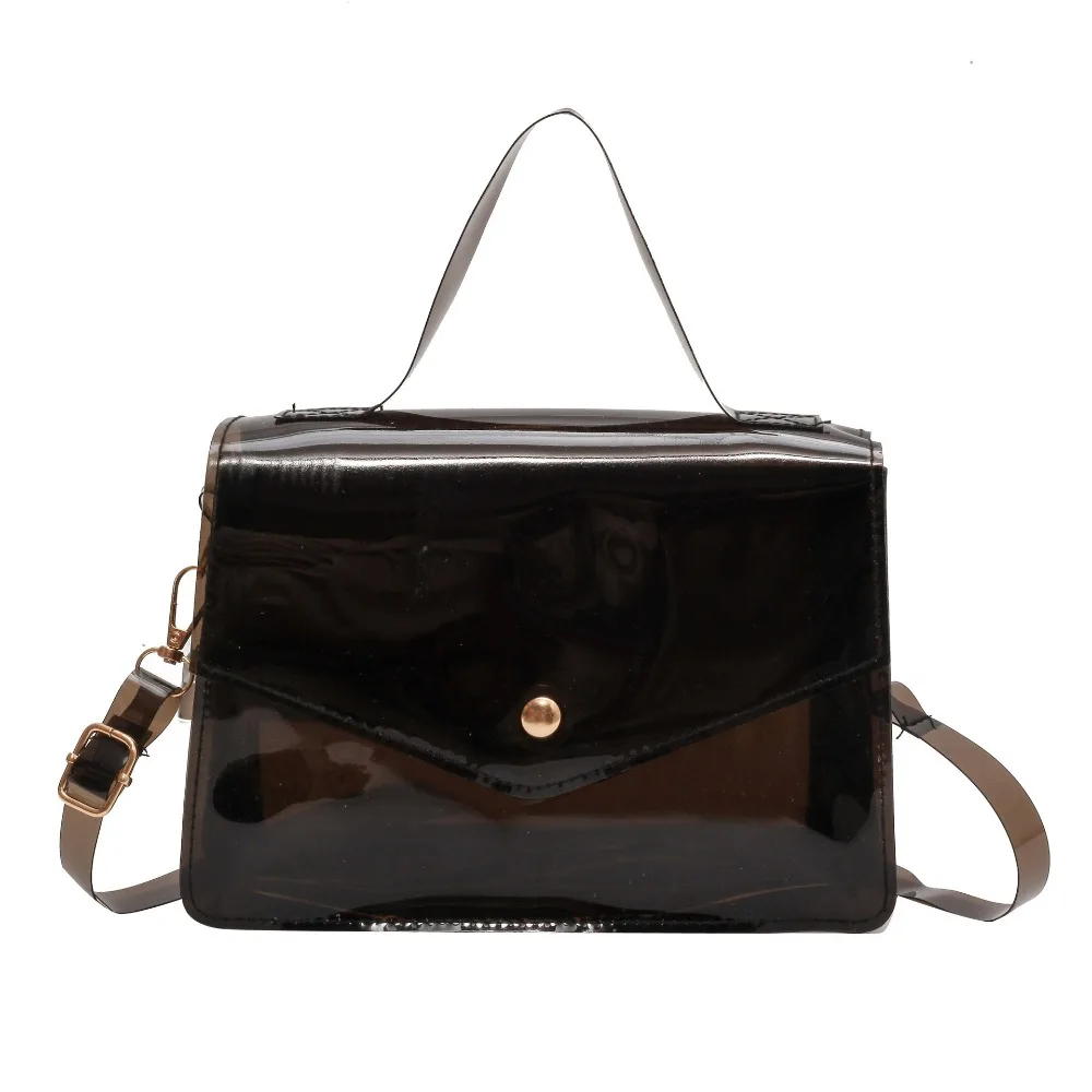 

Little Fresh Waterproof Clear Tote Bag Portable PVC Jelly Transparent Shoulder Bag Fashion Large Capacity Women's Bag Purse