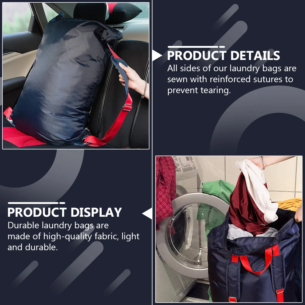 

Laundry Backpack Bag Tote Reusable Travel Dirty Clothes Organizer College Dorm Storage Fabric Reinforced Sutures Easy