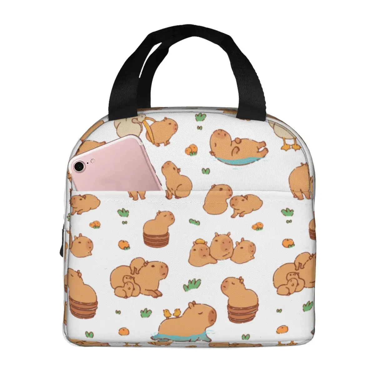 Capybara Insulated Lunch Bag for Women Leakproof Cooler Thermal Lunch Box Office Picnic Travel