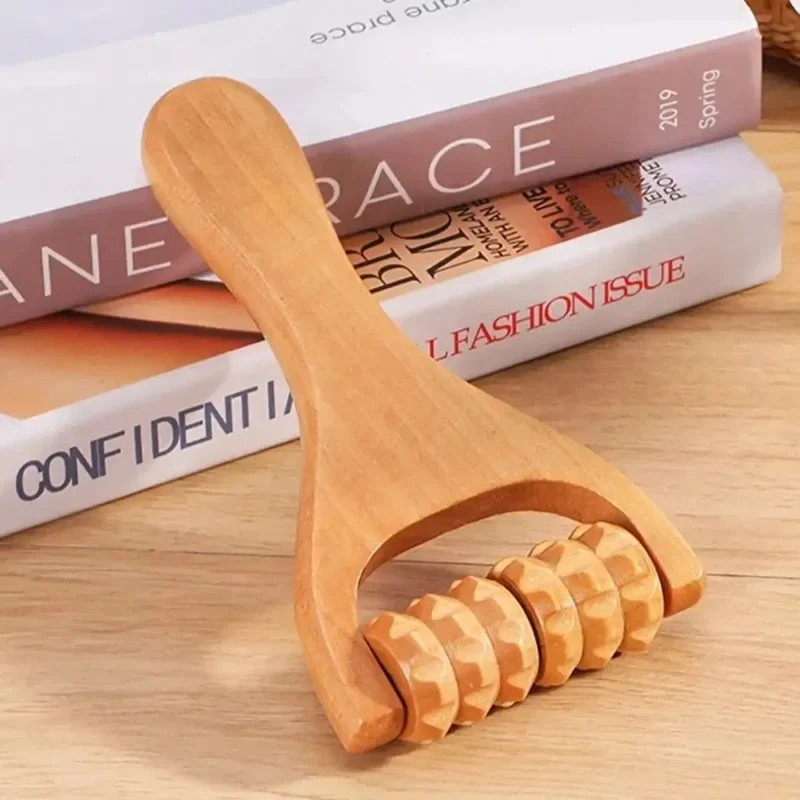 Wooden Roller Massager Therapy Body Massager Face Shoulder Neck Hand Push Rolling Massager Body Soothing Relaxing Massage Tools