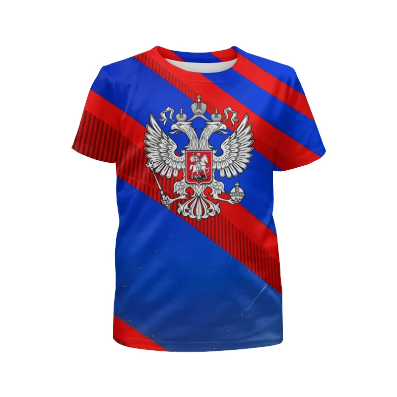 Russian Flag Summer Printing Fashion New Men\'s And Women\'s Street Culture Casual Slim Retro Round Neck Short Sleeve T-shirt Tops