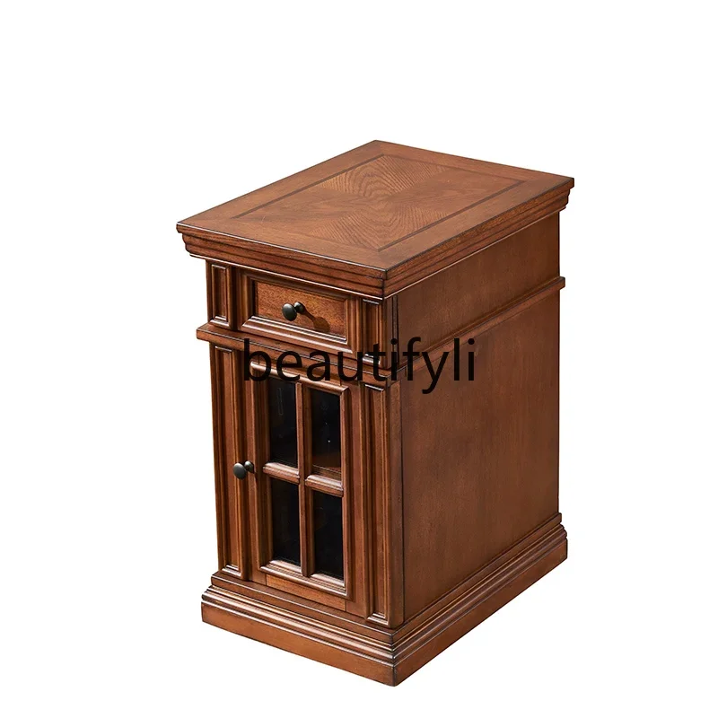 

Furniture American sofa Side cabinet Solid wood niche side few Bedside storage cabinet Corner few small side tables