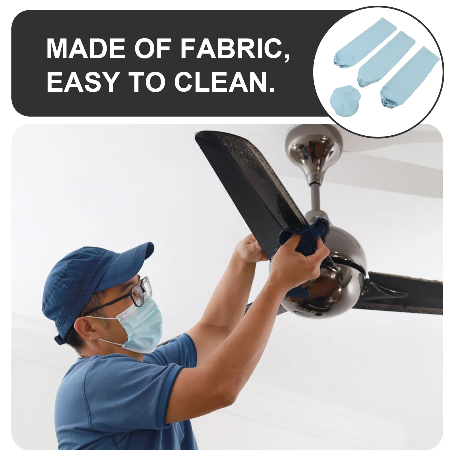 

1Set Ceiling Fan Cover Dust Protective Cover for Electric Hanging Blades Washable Reusable Fan Protector Easy Clean Storage