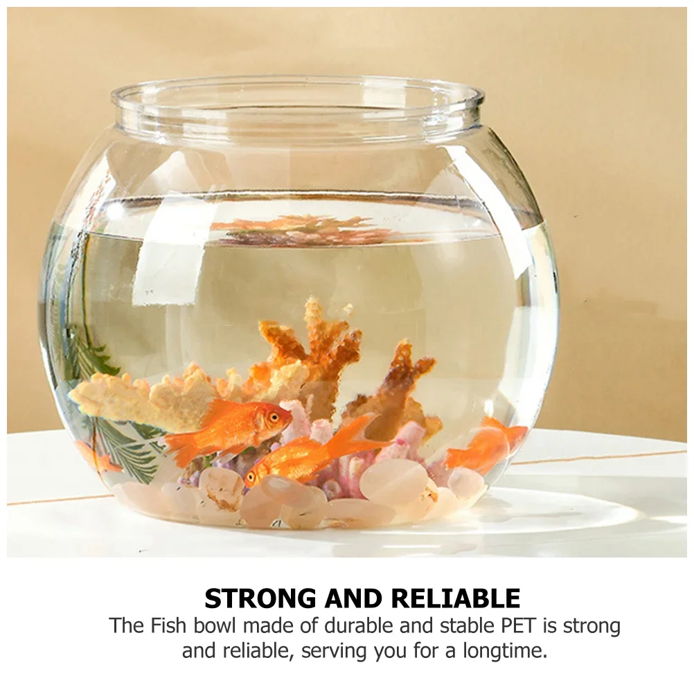 Ornamental Fish Tank Plastic Round Aquarium Bowls Clear Keeper Storage Pot Holder Goldfish Portable Decorative Vase Fishbowl