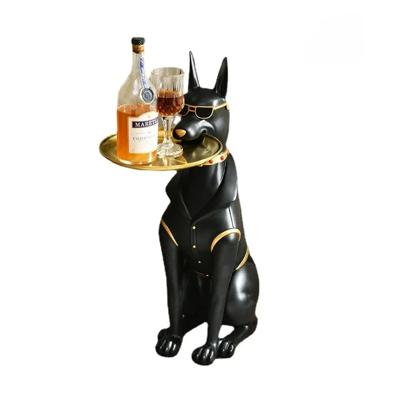 

Doberman floor-standing tray dog ornaments home living room TV cabinet sofa store decorative resin crafts