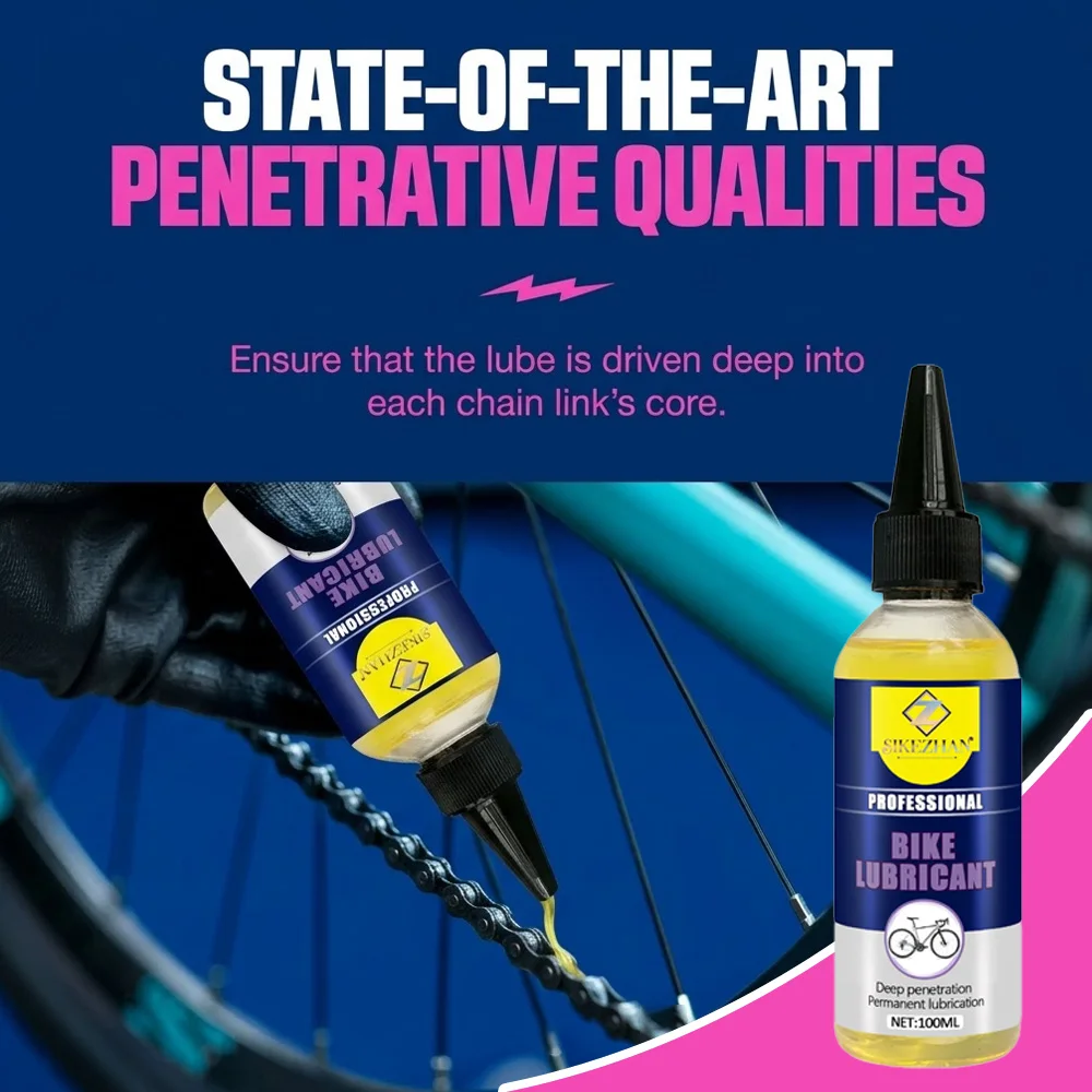 

100ml Professional Bike Lubricant Oil Deep Penetration Permanent Lubrication for Bicycle Chain Flywheel Derailleur Gear Oil