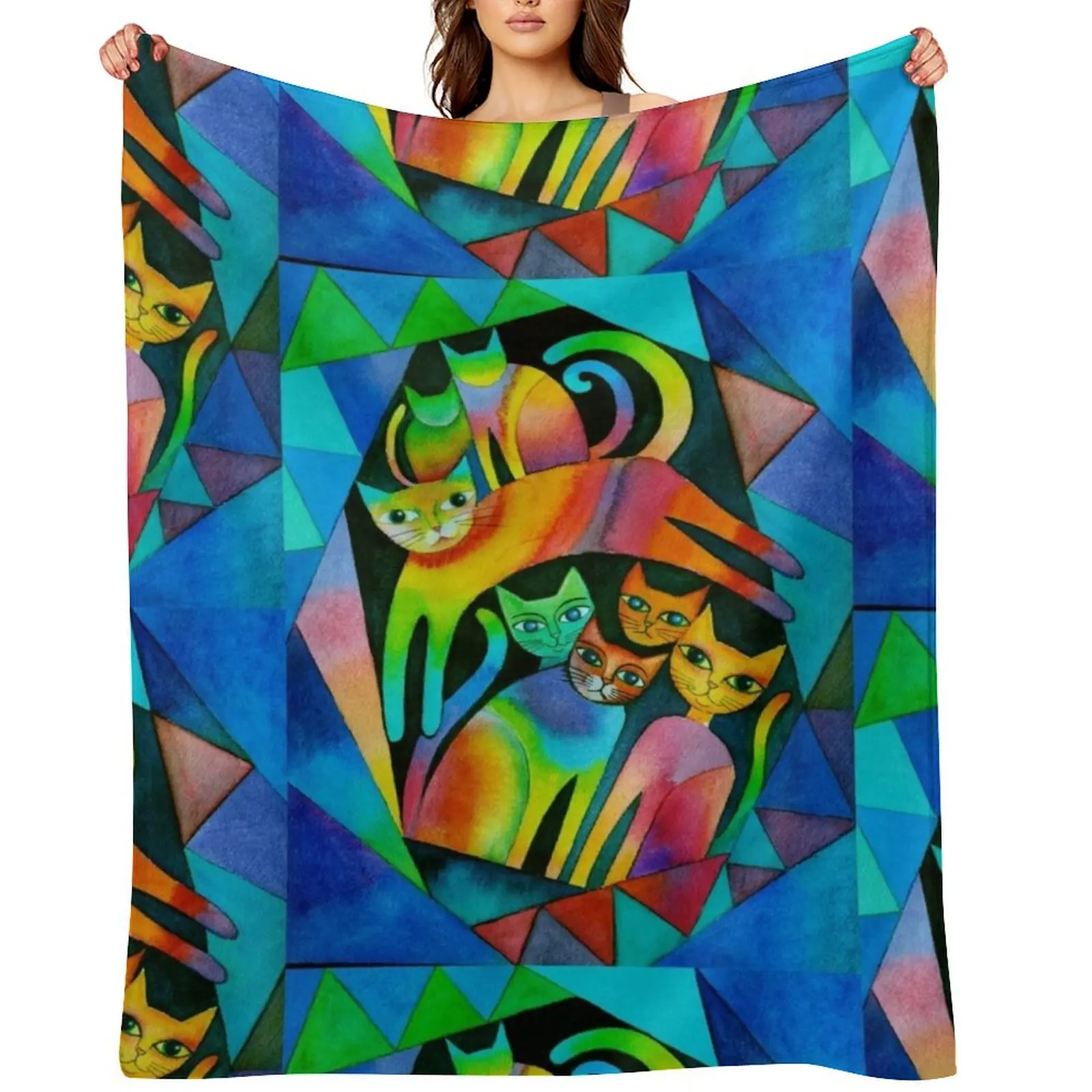 

7 curious cats Throw Blanket Cute Blankets For Sofas cosplay anime Bed covers Blankets