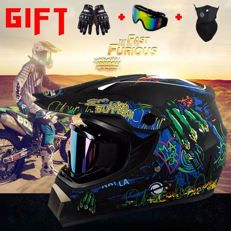 Three gift Motorcycle Helmet Men Women Moto Helmet Scooter Helmet Winter Full-cover Personality Motorcycle Four Season Universal