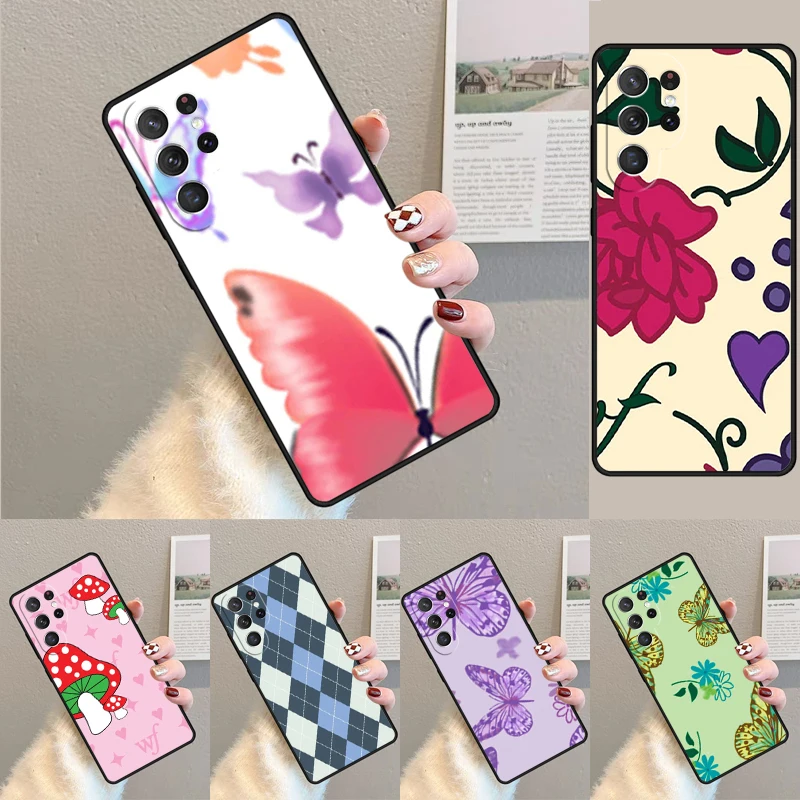 Cover For Samsung Galaxy S24 Ultra S21 S22 S8 S9 S10E Note 10 20 Plus FE S23 Peacr N Luv Flower Power Slumber Party Phone case