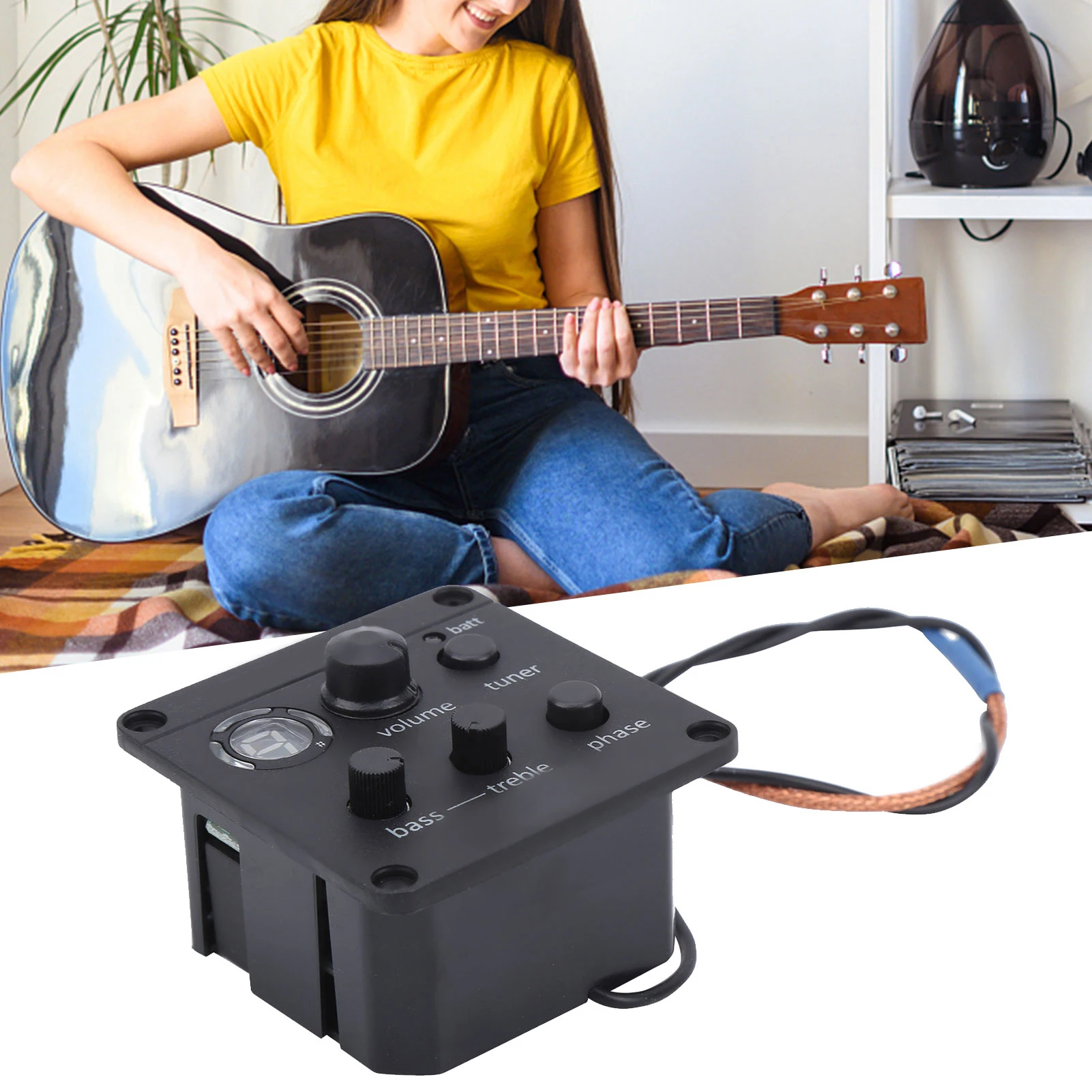 Acoustic Guitar Pickup Onboard Preamps Equalizer EQ Glued to Sound Hole Instrument Accessories Guitar Accessories Guitar Pickup