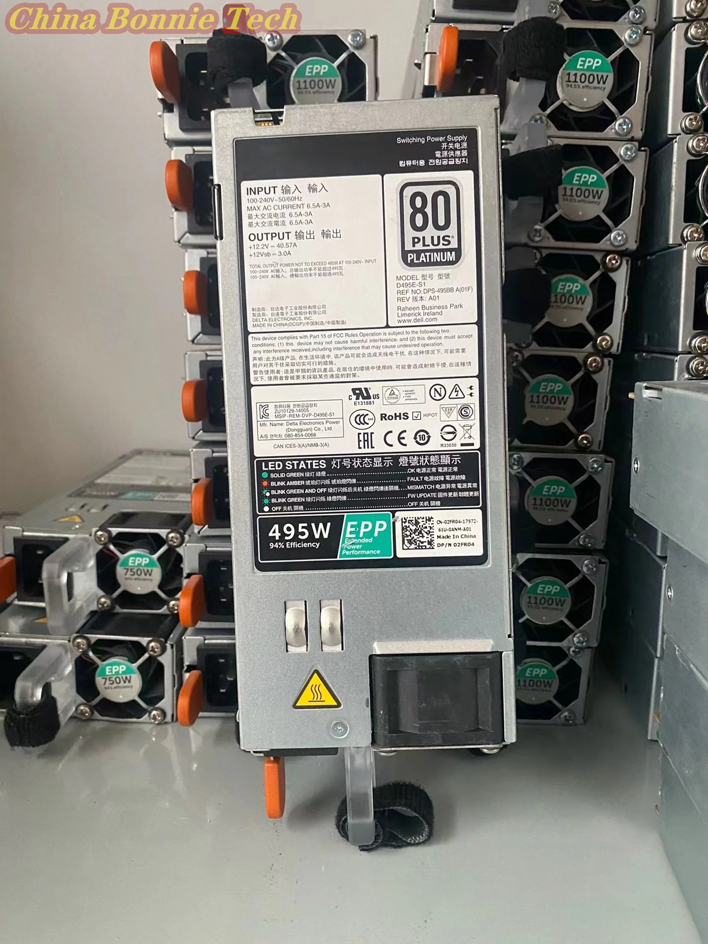E495E-S1 D495E-S1 for DELL R540 R630  R730  R640 R740 Server 495W EPP Power Supply
