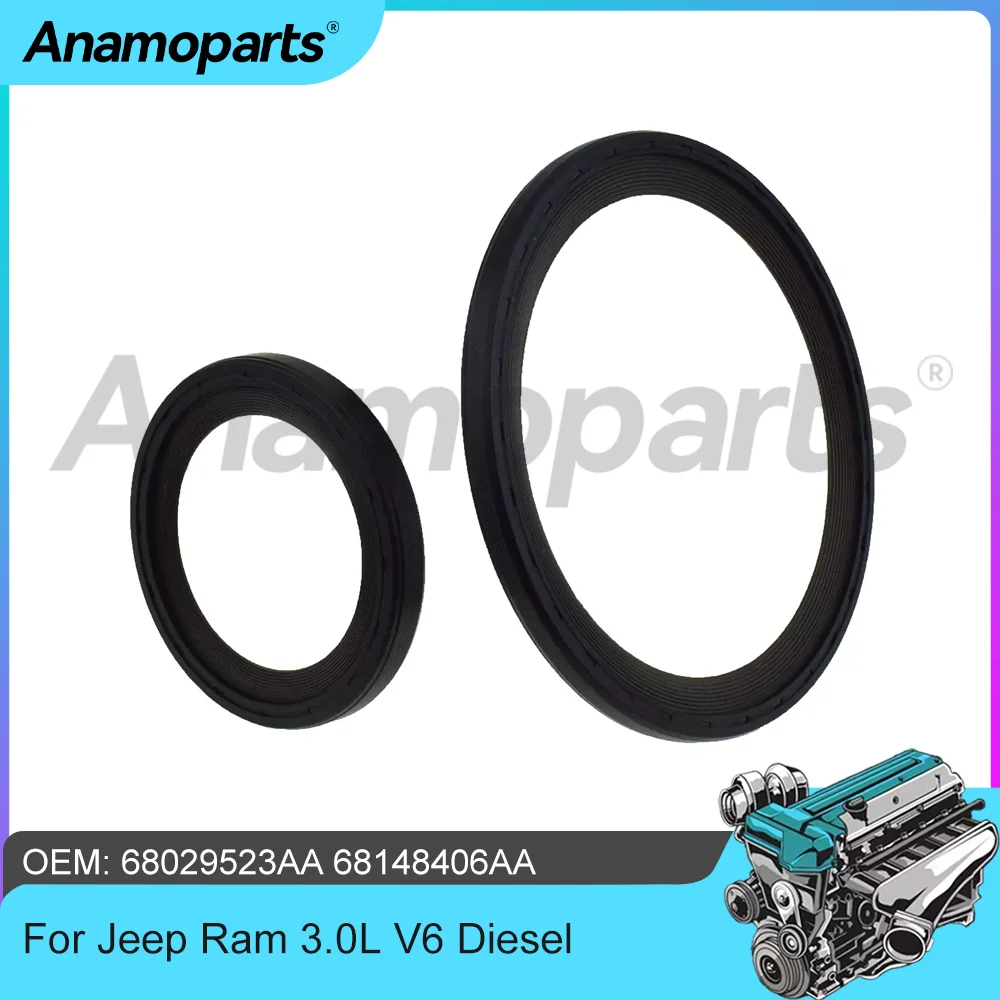 Engine Parts Front Rear Crankshaft Oil Seal Fit 3.0 L T V6 Diesel EXF EXN For Jeep Grand Cherokee Ram 1500 3.0L 11-19 68029523AA