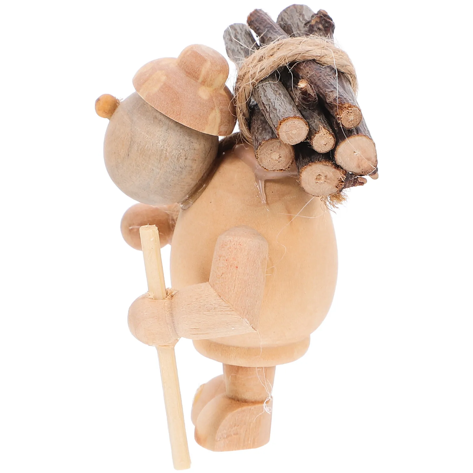 

Mini Decor Wooden Cartoon Figure Lightweight Compact Desktop Garden Home Ornament Cute Wood Decoration