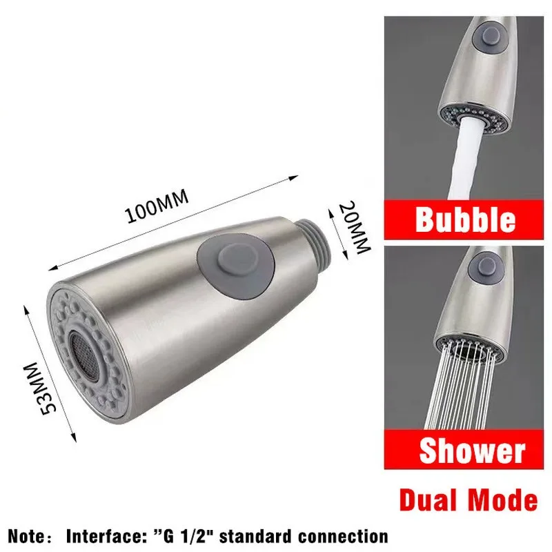 2/3 Modes Kitchen Pull Out Faucet Sprayer Plating Nozzle Water Saving Bathroom Basin Sink Shower Spray Head Tap Faucet Filter