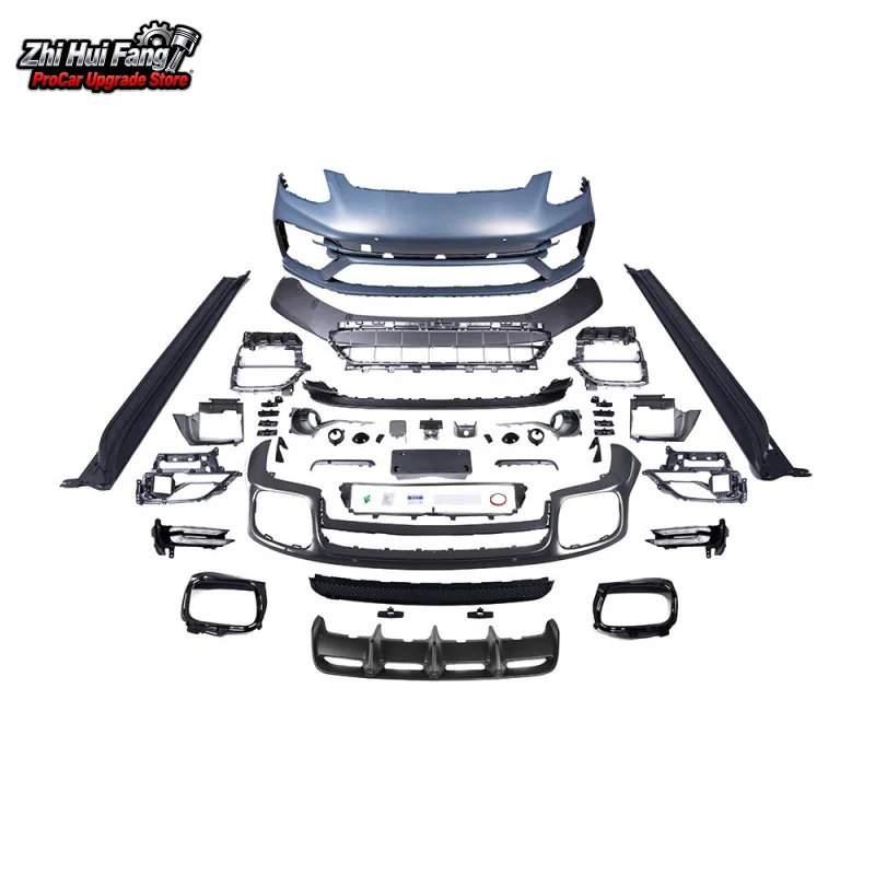 

Подходит для 17-23 Panamera 971, обновленный передний бампер Turbo S в сборе, включая дневные ходовые огни SD, короткая ось, полипропиленовая накладка