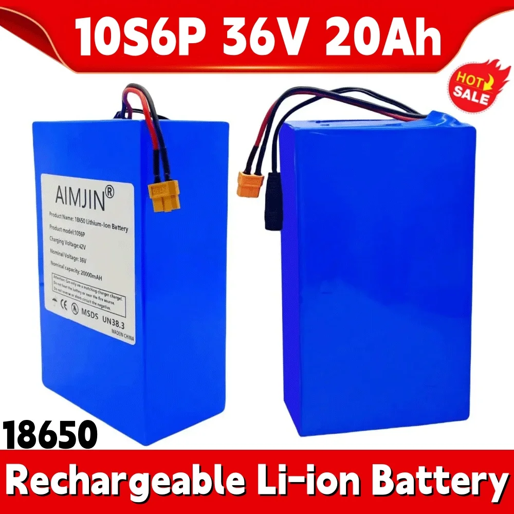 

10S6P 36V 20000mAh Rechargeable 18650 Li-ion High-capacity Battery Built in BMS Suitable for Electric Scooter Battery
