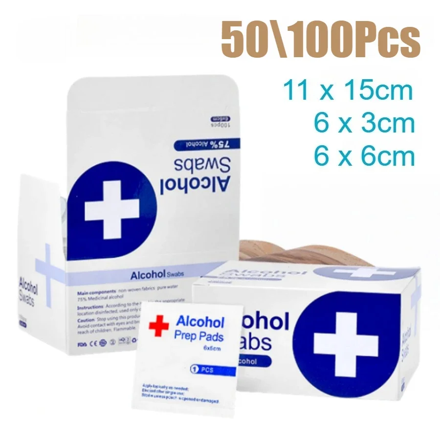 

75% Isopropyl Alcohol Prep Pads Cotton Disposable Individually Wrapped Swabs Sterile First Aid Kit Medical Home Care
