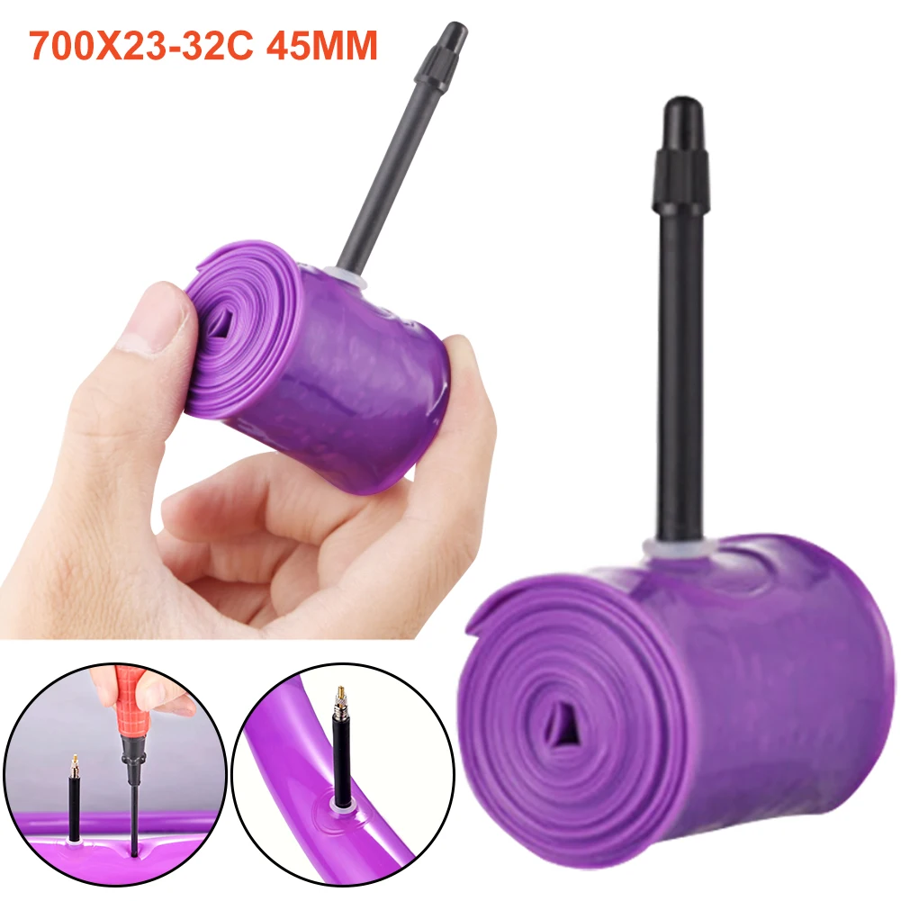 

700x35-50C/23-32C Сверхлегкая велосипедная камера, дорожная велосипедная внутренняя шина из ТПУ с клапаном Presta 45 мм/65 мм/85 мм