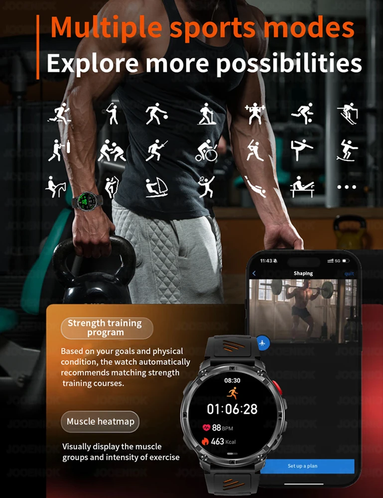 1100mah relógio inteligente masculino esporte bússola 1.7 polegada bluetooth chamada lanterna ao ar livre despertador à prova dwaterproof água smartwatch feminino 2025new