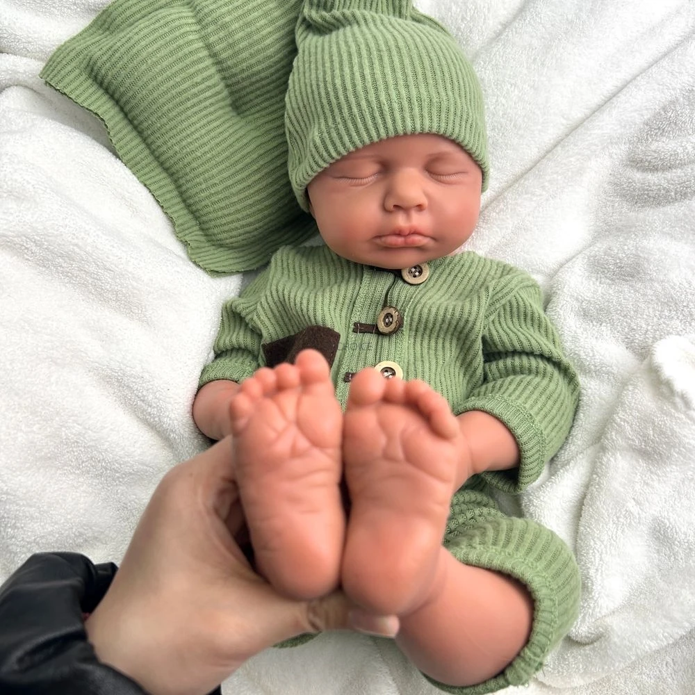 20Inch Loulou Lifelike Skin Visible Veins Silicone Reborn Asleep Doll Anatomically Correct Random Clothing Christmas Gift