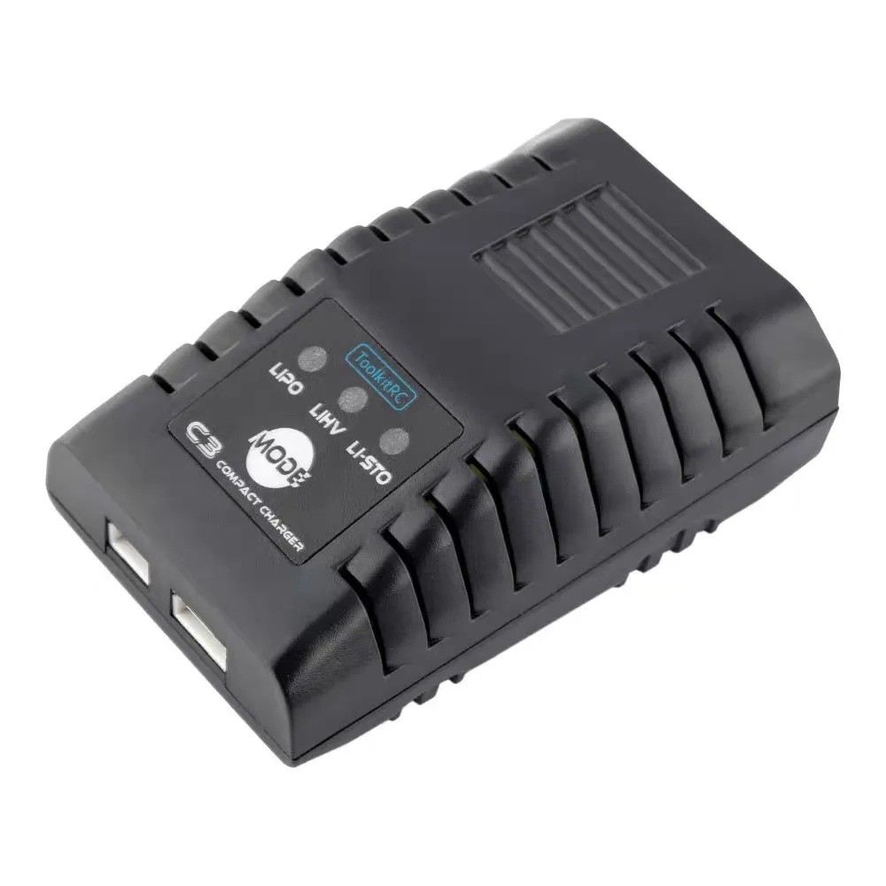 For ToolkitRC C3 Compact 25w Battery Charger Max 2.2A for 2-3s FPV Racing Drone LIPO LIHV AC Input Accessory