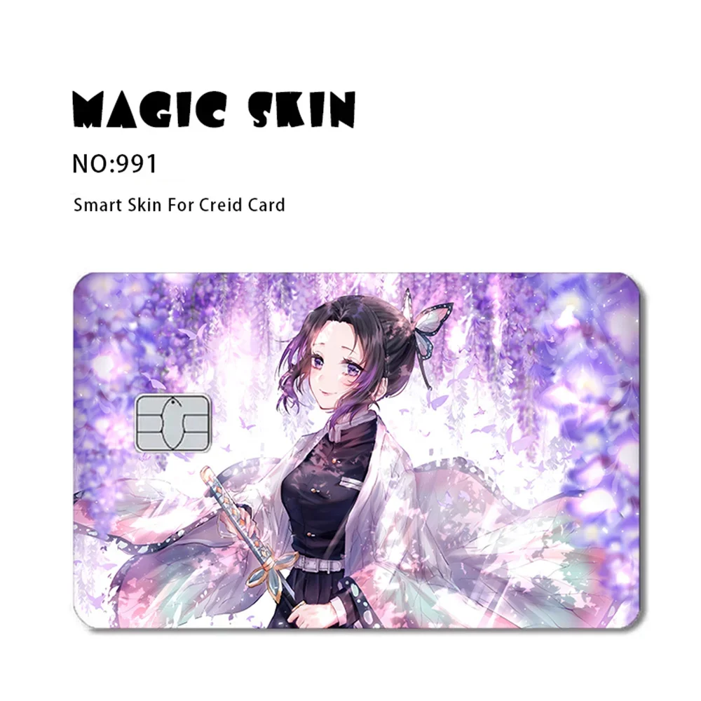 أنيمي شيطان Salyer Tanjirou Nezuko 2.5D HD ماتي PVC ملصقات فيلم الشريط الجلد لبطاقة الائتمان بطاقة الخصم ملصق مضاد للمياه الهدايا