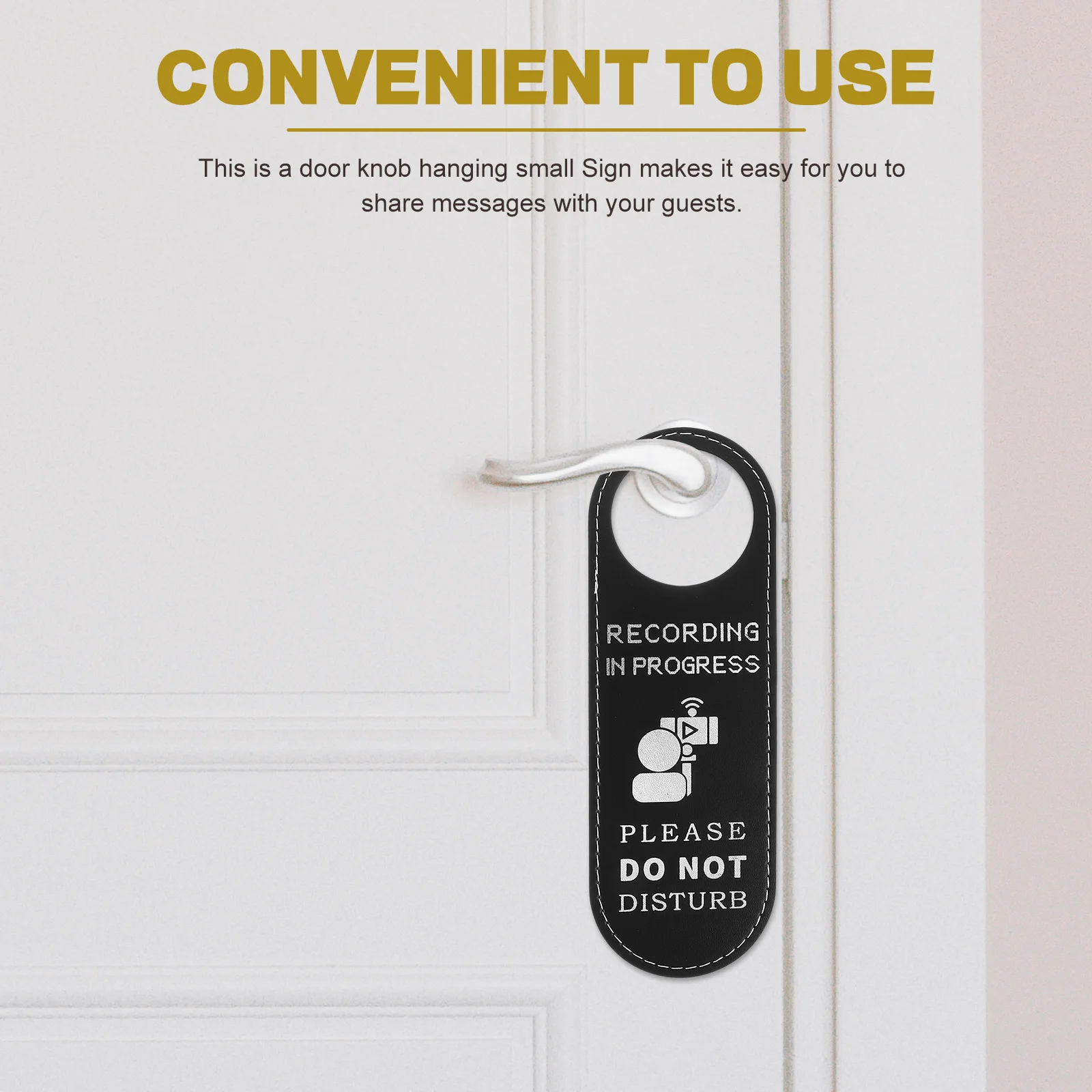 

2Pcs Multi-Function Door Hanger Sign Portable Notice Board for Indoor Door Knob Recording Processing Decoration Use