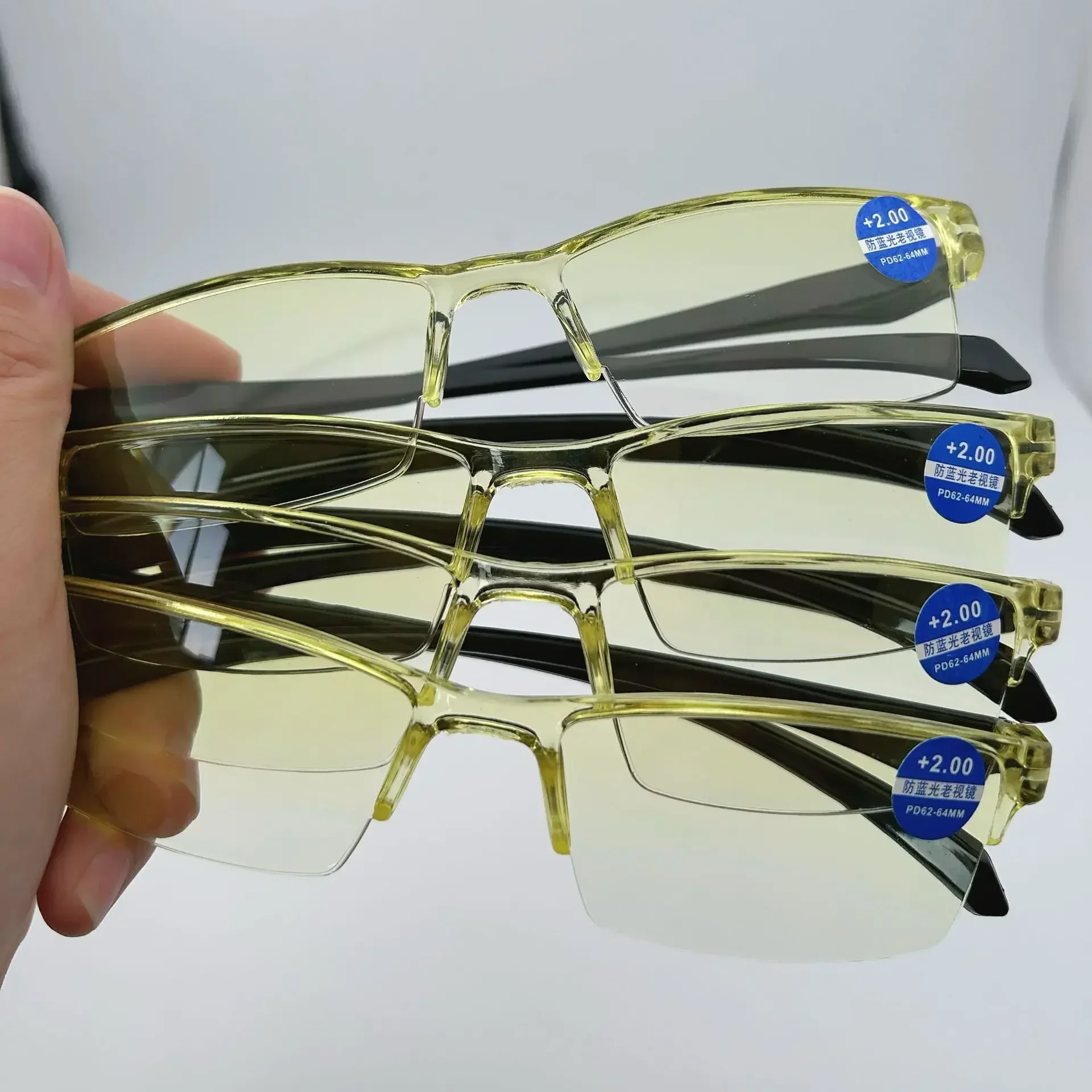 Anti-Blue-Ray-Lesebrille, intelligente Lesebrille mit automatischem Zoom, Autofokus, halber Rahmen, Nah- und Fern-Computerbrille, farbige Linsen