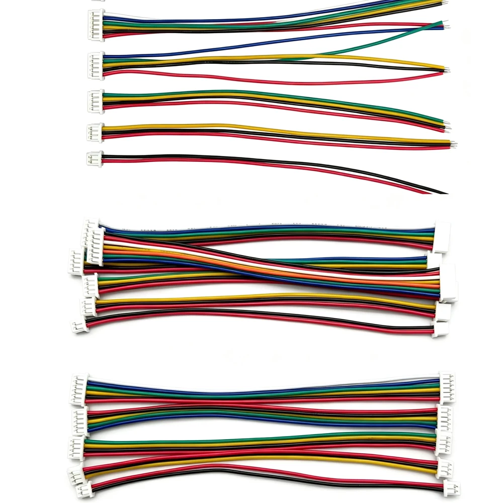 100pcs MX1.25 Single Tin Plated Terminal Wire Double Head Same Direction/reverse Rehearsal Electronic Wire 2P3P4P5P-12P 60-500mm