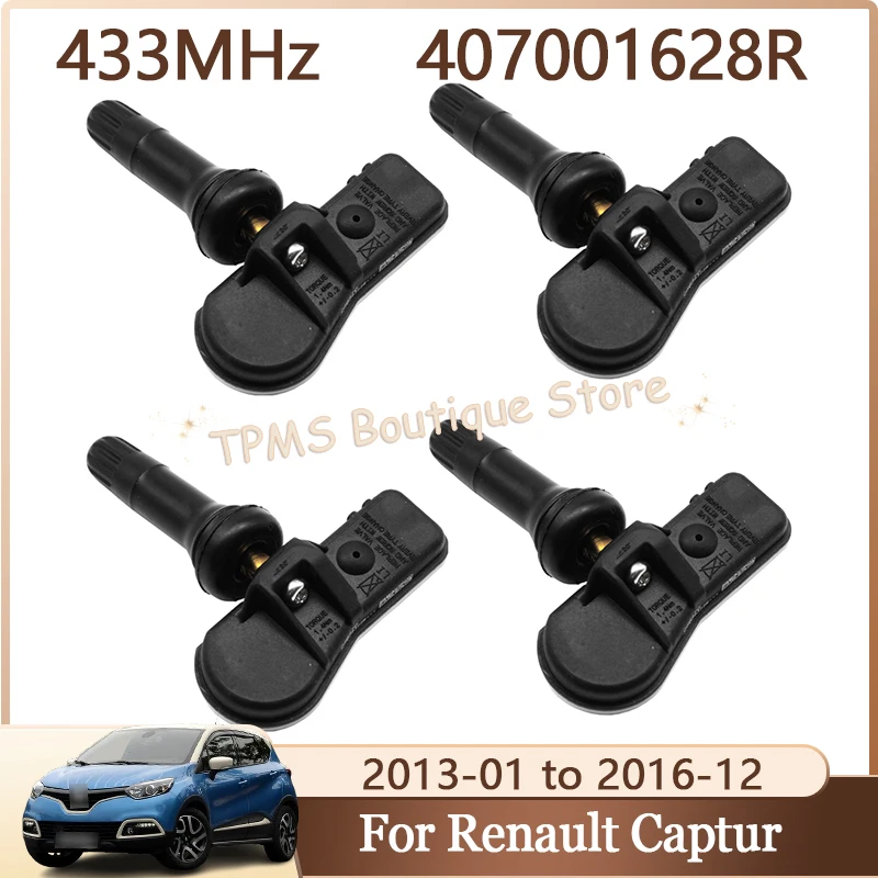 433MHz 407001628R TPMS For Renault Captur Clio IV Kangoo II Lodgy Logan Smart Fortwo Car Tyre Pressure Monitoring System Sensor