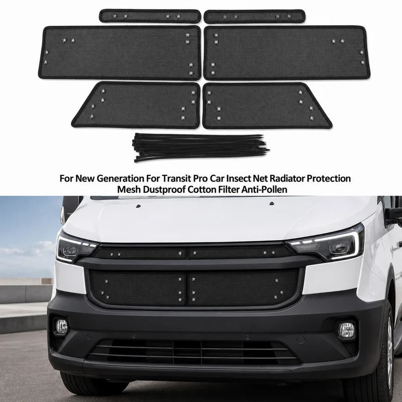 For New Generation For Transit Pro Car Insect Net Radiator Protection Mesh Dustproof Cotton Filter Anti-Pollen 115 Characters