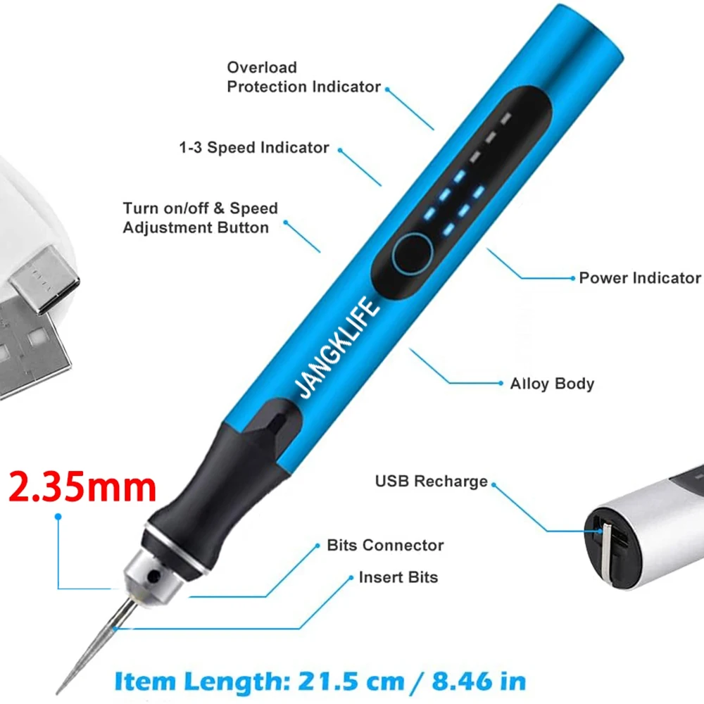 USB Cordless Rotary Tool Kit Woodworking Engraving Pen DIY For Jewelry Metal Glass Mini Wireless Drill