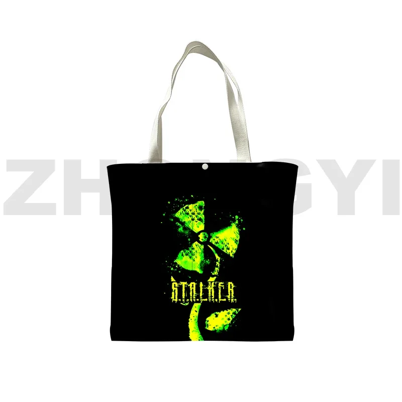 Assault S.T.A.L.K.E.R. 2 Heart of Shadow Reusable Shopping Bag Stalker 2 Anime Tote Bag 3D Women Hand Bag Canvas Shoulder Bag