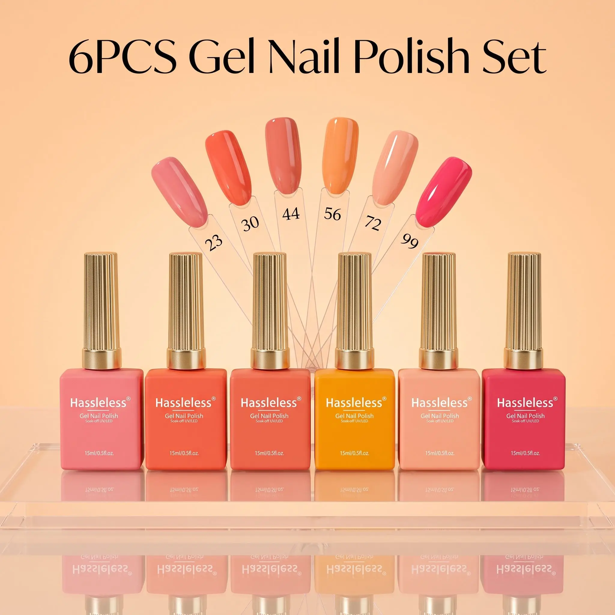 Hassleless 6Pcs Nail Polish Gel Set, with a Smooth and Shiny Texture, Suitable for Nail Art and Nail Design