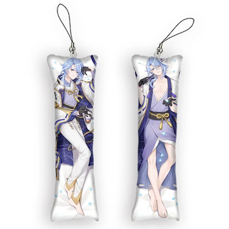 Genshin Impact Kamisato Ayato Dakimakura Keychain Mini Anime Full Body Key Chain Hanging Phone Pendant Cosplay Anime