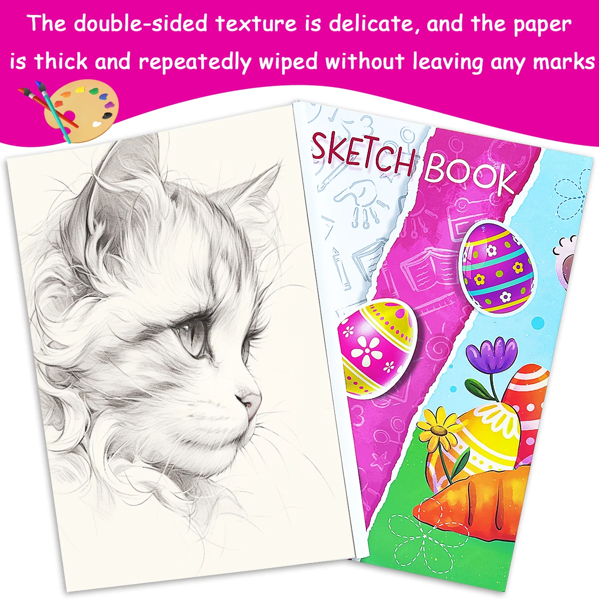 Sketchbook for Kids Eye Protection Paper Blank Drawing Notebook Cartoon Cover Art Sketch Book for Students Painting Graffiti